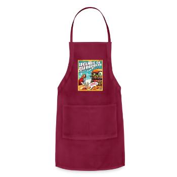 Basset Hound Dog Comic Book Style Basset Superhero - Adjustable Apron - burgundy - Front - Julia (174cm)