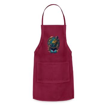 The World Planet Earth Abstract - Adjustable Apron - burgundy - Front - Julia (174cm)