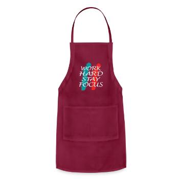 Work Hard Stay Focus - Adjustable Apron - burgundy - Front - Julia (174cm)