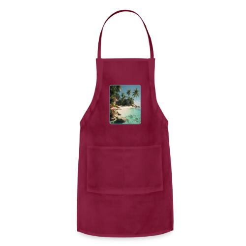 Serene Tropical Beach Floral Design - Adjustable Apron