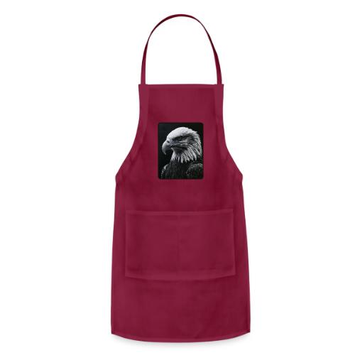 Black White Bald Eagle Design - Adjustable Apron