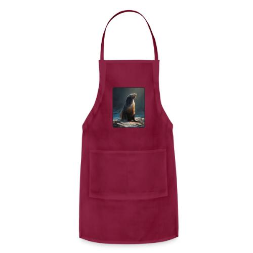 Fur Seal Artistic Shore Portrait Design - Adjustable Apron