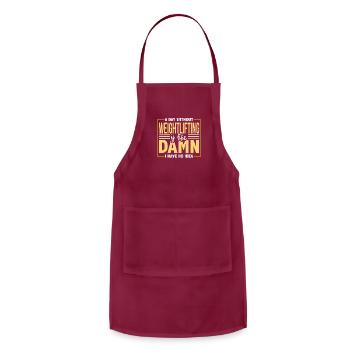 A Day Without Weightlifting Funny Fitness - Adjustable Apron - burgundy - Front - Julia (174cm)