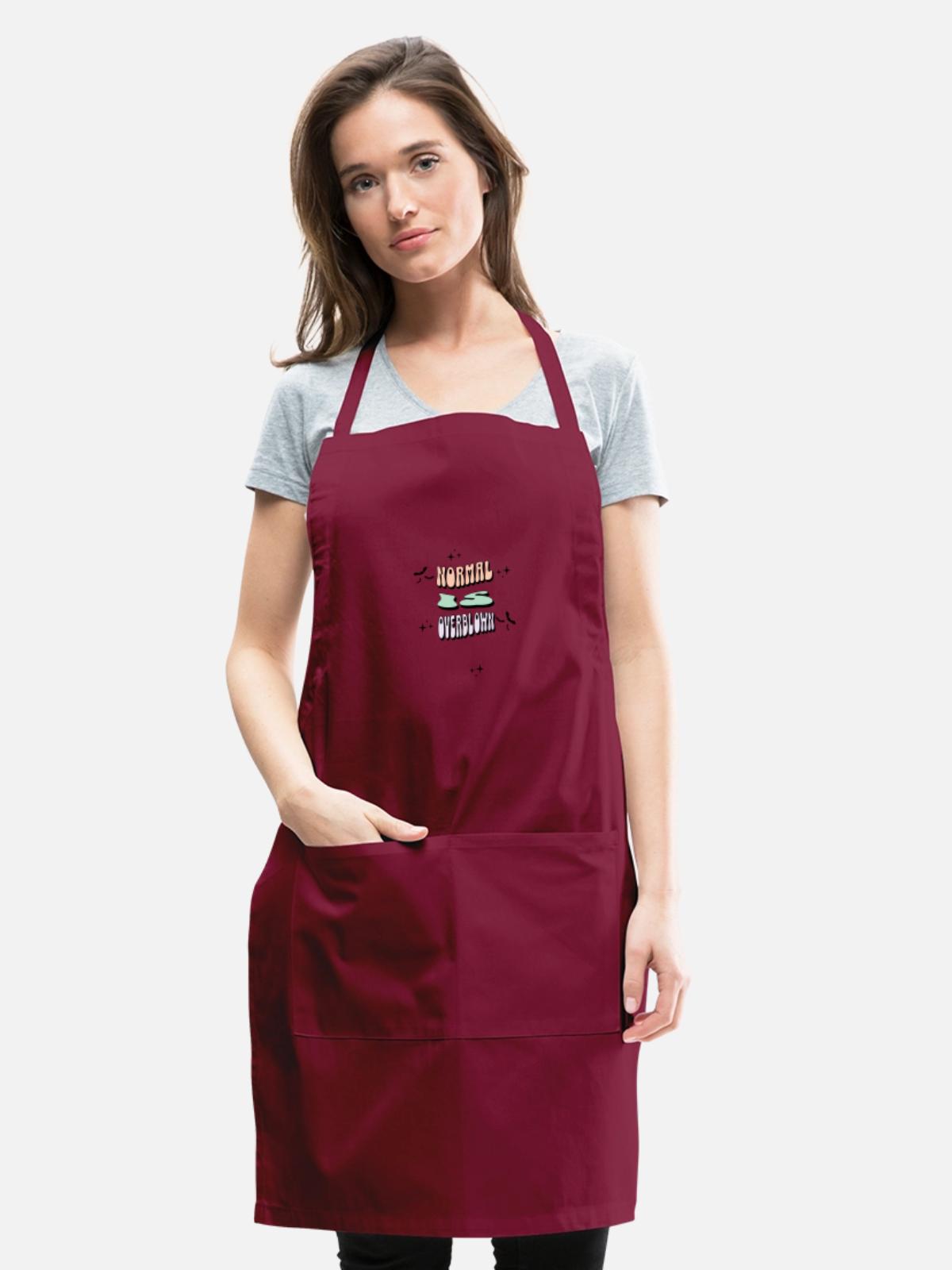 Normal is Overblown - Adjustable Apron - burgundy - Front - Julia (174cm)