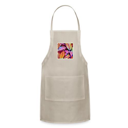 Striped Neon Leaves Design - Adjustable Apron