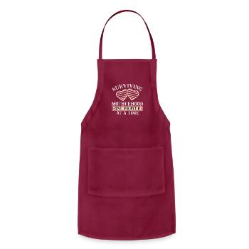 Surviving motherhood cool cool - Adjustable Apron - burgundy - Front - Julia (174cm)