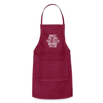 Arrest The Cops That Killed Breonna Taylor - Adjustable Apron - burgundy - Front - Julia (174cm)