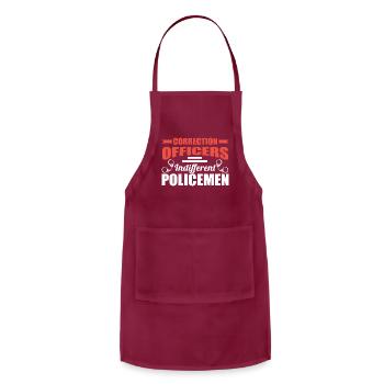 Corrections Motif for Correctional Officers - Adjustable Apron - burgundy - Front - Julia (174cm)