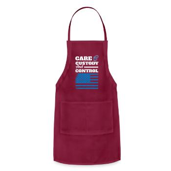 Corrections Motif for Correctional Officers - Adjustable Apron - burgundy - Front - Julia (174cm)