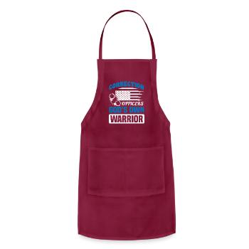 Corrections Motif for Correctional Officers - Adjustable Apron - burgundy - Front - Julia (174cm)