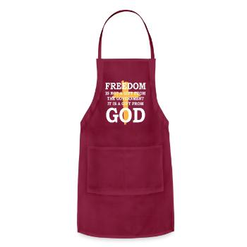 Freedom is not a gift from government - Adjustable Apron - burgundy - Front - Julia (174cm)