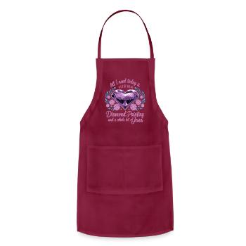 Painting Diamonds Diamond Painting Art - Adjustable Apron - burgundy - Front - Julia (174cm)