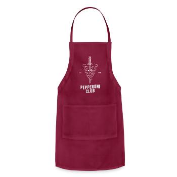 "Slice & Dagger" - Adjustable Apron - burgundy - Front - Julia (174cm)