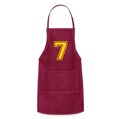 Number 7 in a classic athletic collegiate font - Adjustable Apron
