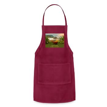 Respect The Aina (Land In The Hawaiian Language) - Adjustable Apron - burgundy - Front - Julia (174cm)