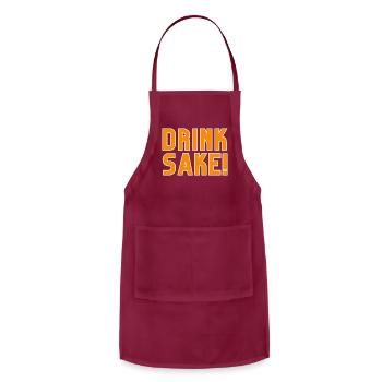 Drink Sake! - Adjustable Apron - burgundy - Front - Julia (174cm)