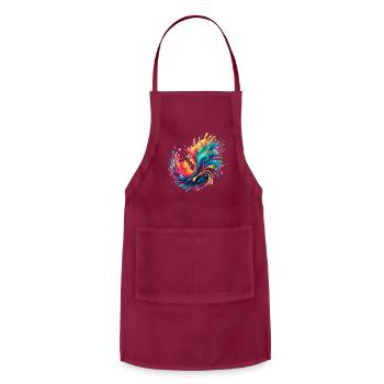 "Color Vortex" - Adjustable Apron - burgundy - Front - Julia (174cm)