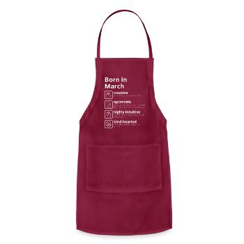 Born In March - Adjustable Apron - burgundy - Front - Julia (174cm)