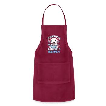 Axolotl Powered By Anime And Ramen - Adjustable Apron - burgundy - Front - Julia (174cm)
