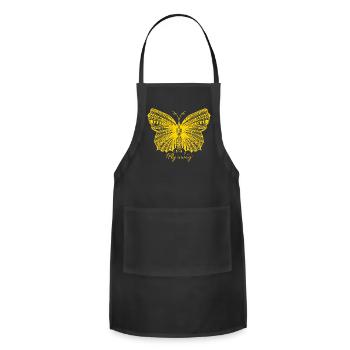 Fly Away Butterfly - Adjustable Apron - black - Front - Julia (174cm)