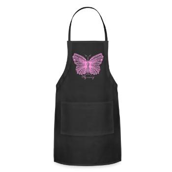 Fly Away Butterfly - Adjustable Apron - black - Front - Julia (174cm)