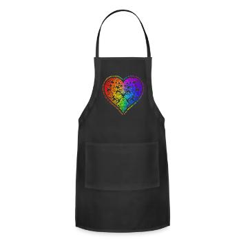 Love is love and it comes.. - Gradient Heart No.32 - Adjustable Apron - black - Front - Julia (174cm)