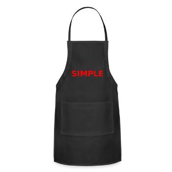 Simple red phrase - Adjustable Apron - black - Front - Julia (174cm)
