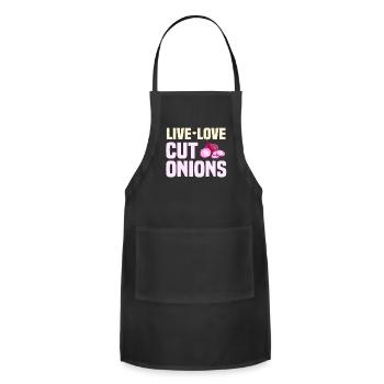 Onion Cutting Gift - Adjustable Apron - black - Front - Julia (174cm)