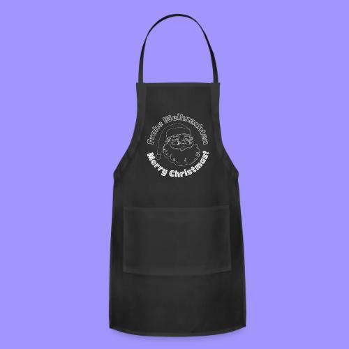 Frohe Weihnachten Merry Christmas Santa Line Art - Adjustable Apron
