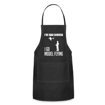 RC Airplane Model Flight Funny Quote Gift - Adjustable Apron - black - Front - Julia (174cm)