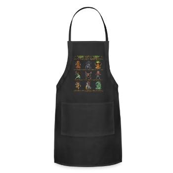 Ancient Aztec Mythology Monsters - Adjustable Apron - black - Front - Julia (174cm)