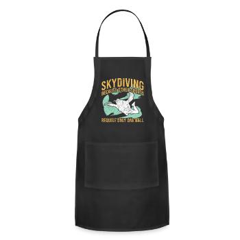 Skydive parachutist, parachute skydiver gift - Adjustable Apron - black - Front - Julia (174cm)