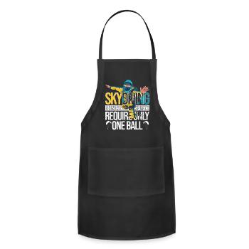 Skydive parachutist, parachute skydiver gift - Adjustable Apron - black - Front - Julia (174cm)