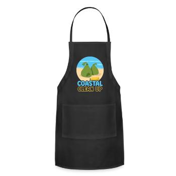 Coastal Clean Up Coast Beaches Cleaning Beach - Adjustable Apron - black - Front - Julia (174cm)