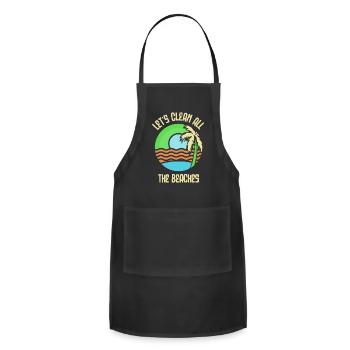 Let's Clean All The Beaches Beach Coast Clean Up - Adjustable Apron - black - Front - Julia (174cm)
