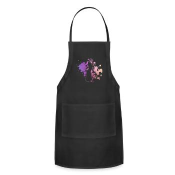 Belly Dancer With Watercolor - Belly Dance Dancer - Adjustable Apron - black - Front - Julia (174cm)