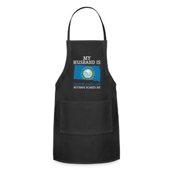 Nothing Scares Me South Dakotan Husband South - Adjustable Apron - black - Front - Julia (174cm)