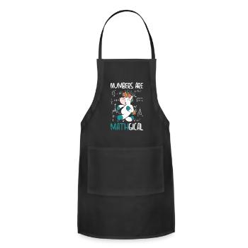 Math Number Lovers Mathematics Unicorn Teacher - Adjustable Apron - black - Front - Julia (174cm)