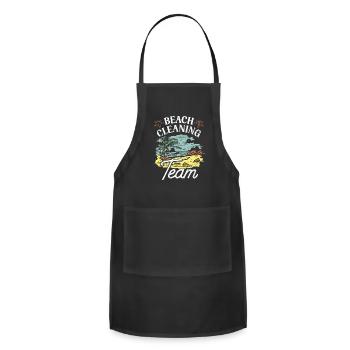 Beach Cleaning Team Clean Up Beaches Coast - Adjustable Apron - black - Front - Julia (174cm)