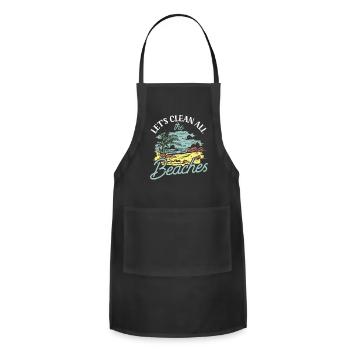 Let's Clean All The Beaches Beach Coast Clean Up - Adjustable Apron - black - Front - Julia (174cm)