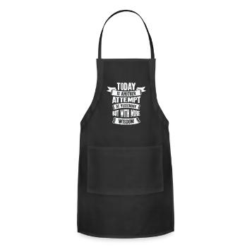 Motivational Wisdom Motivator Knowledge - Adjustable Apron - black - Front - Julia (174cm)
