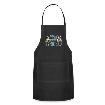 Barrel Racing Pray First Then Ride Western Riding - Adjustable Apron - black - Front - Julia (174cm)