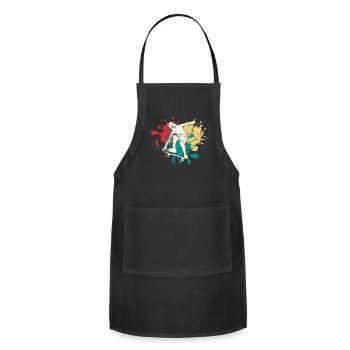 skater silhouette - Adjustable Apron - black - Front - Julia (174cm)