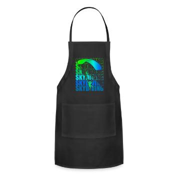 Skydive parachutist, parachute skydiver gift - Adjustable Apron - black - Front - Julia (174cm)
