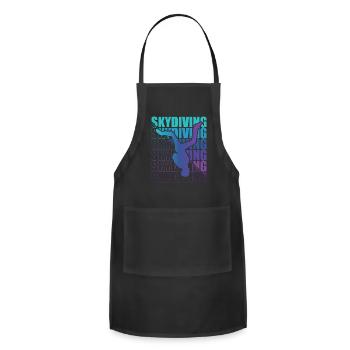 Skydive parachutist, parachute skydiver gift - Adjustable Apron - black - Front - Julia (174cm)