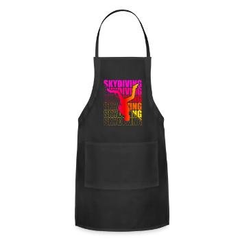 Skydive parachutist, parachute skydiver gift - Adjustable Apron - black - Front - Julia (174cm)