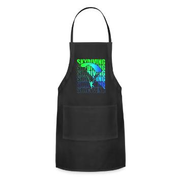 Skydive parachutist, parachute skydiver gift - Adjustable Apron - black - Front - Julia (174cm)
