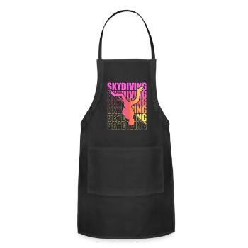 Skydive parachutist, parachute skydiver gift - Adjustable Apron - black - Front - Julia (174cm)