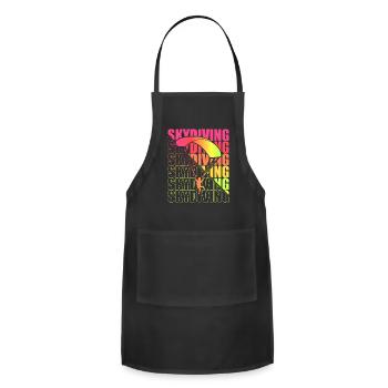 Skydive parachutist, parachute skydiver gift - Adjustable Apron - black - Front - Julia (174cm)