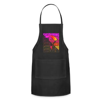 Skydive parachutist, parachute skydiver gift - Adjustable Apron - black - Front - Julia (174cm)
